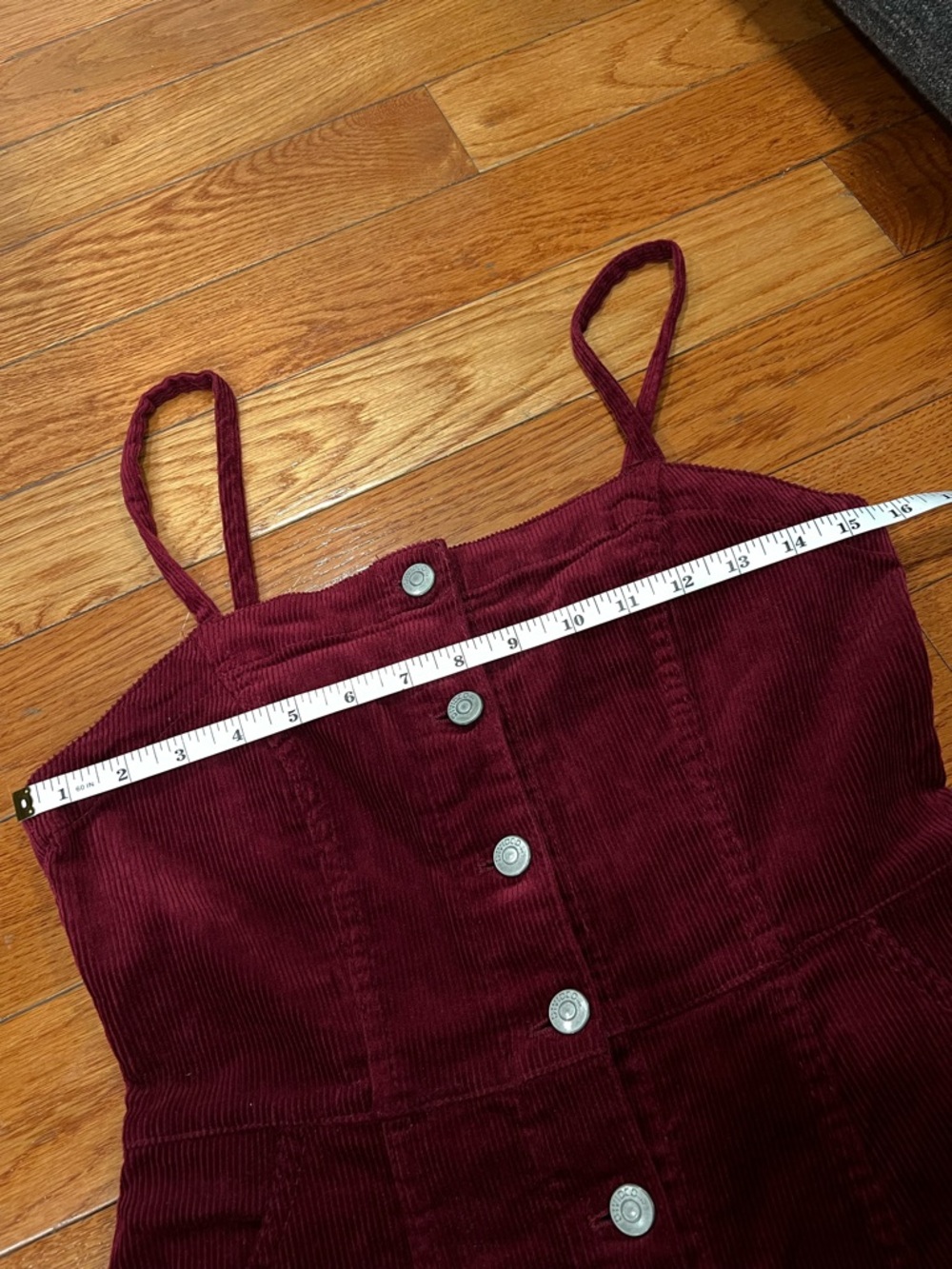 H&M Burgundy Corduroy Mini Dress Size Small - Picture 6 of 7